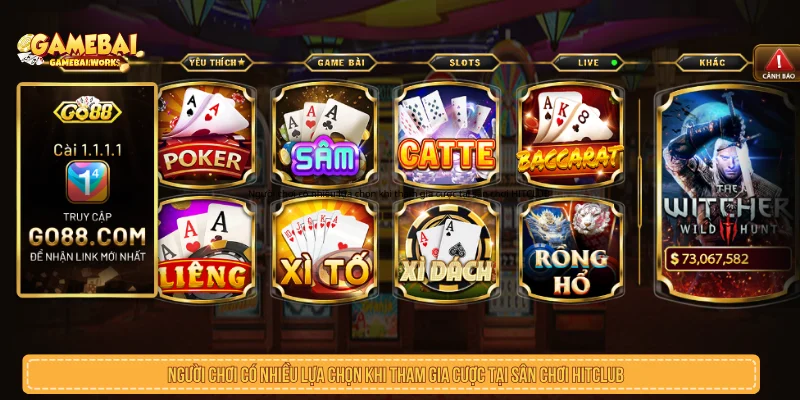 Kho trò chơi trong game bài GO88