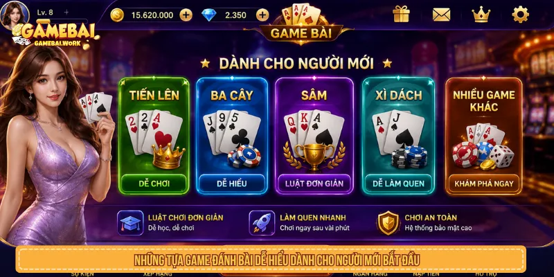 Nhiều tựa game đánh bài cho người mới với luật dễ hiểu